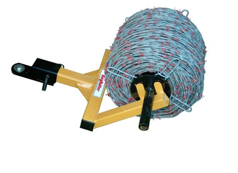 barb wire unroller for skid steer|barbwire hog wire dispenser.